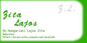 zita lajos business card